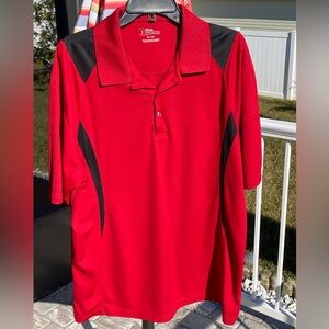 Men’s PGA Tour Golf Polo in Red with Black Accents - size XL